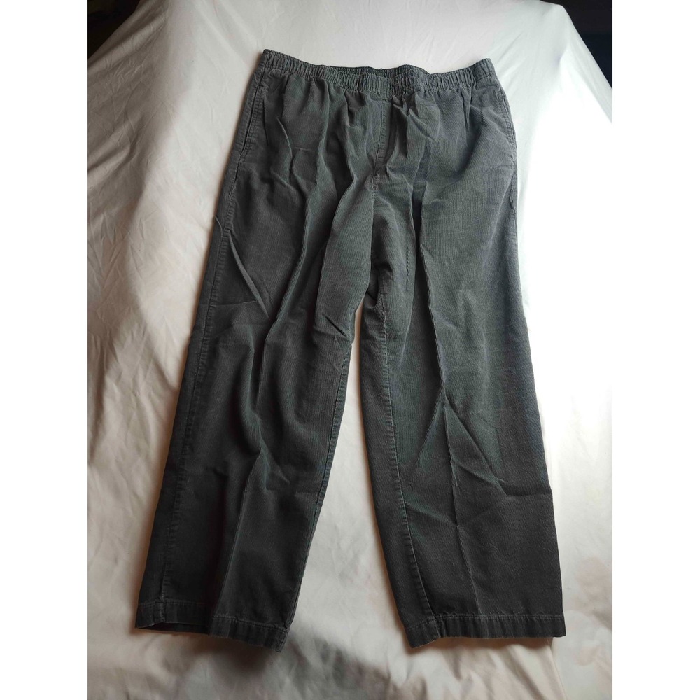 Basic Editions‎ Ankle Pants Womens Size XL Brown Corduroy Coastal Grandma Autumn